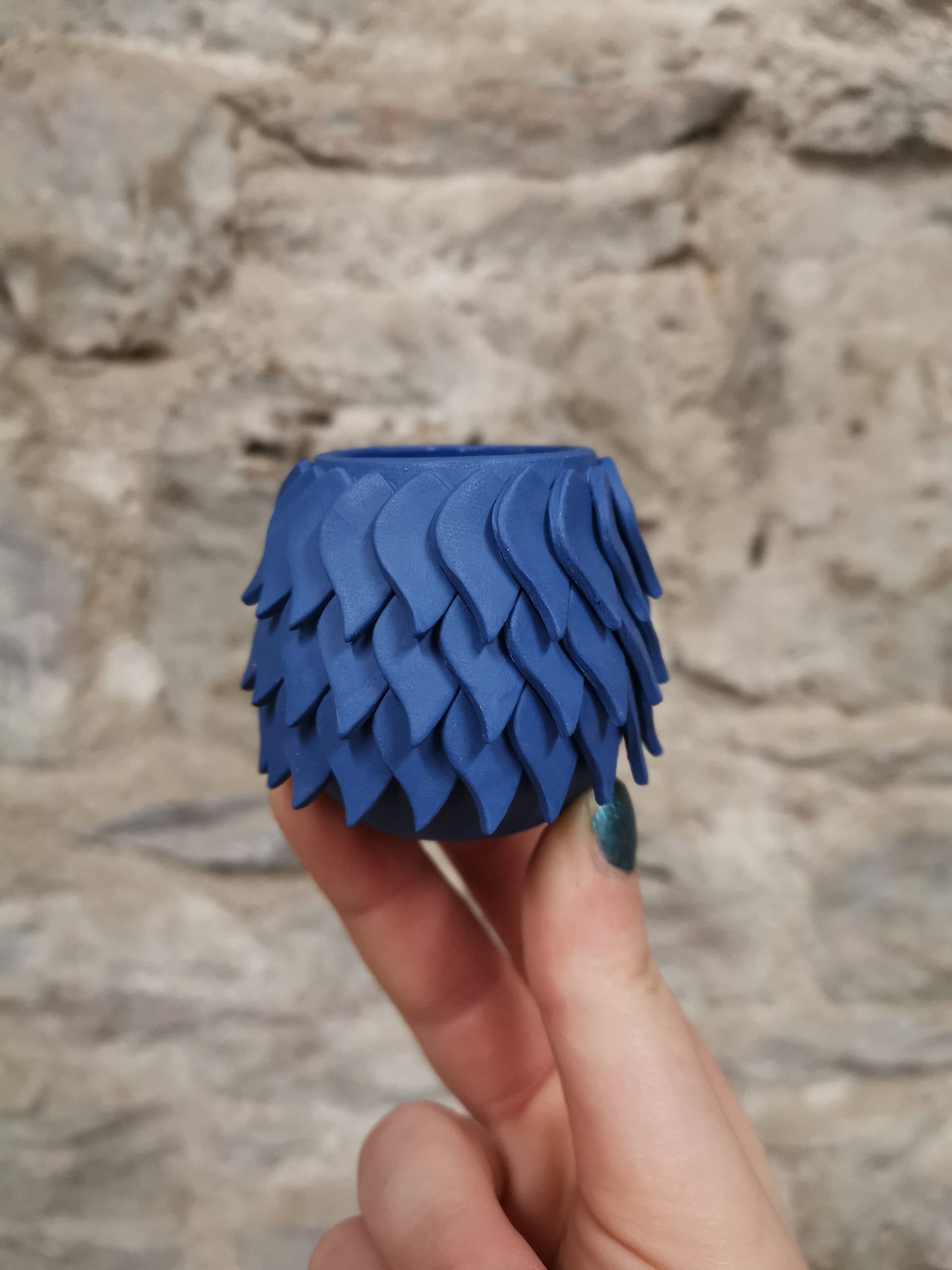 Small Blue Petal Vessel