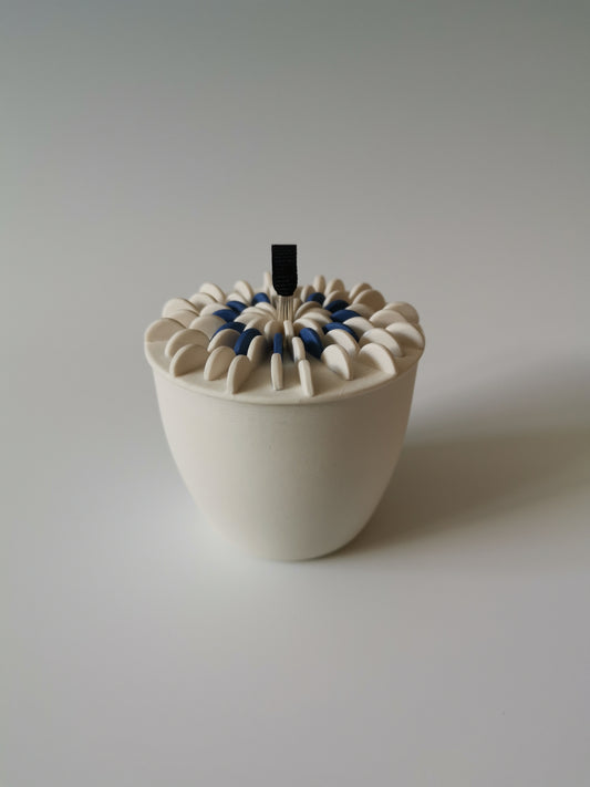 Large Blue Lidded Vessel