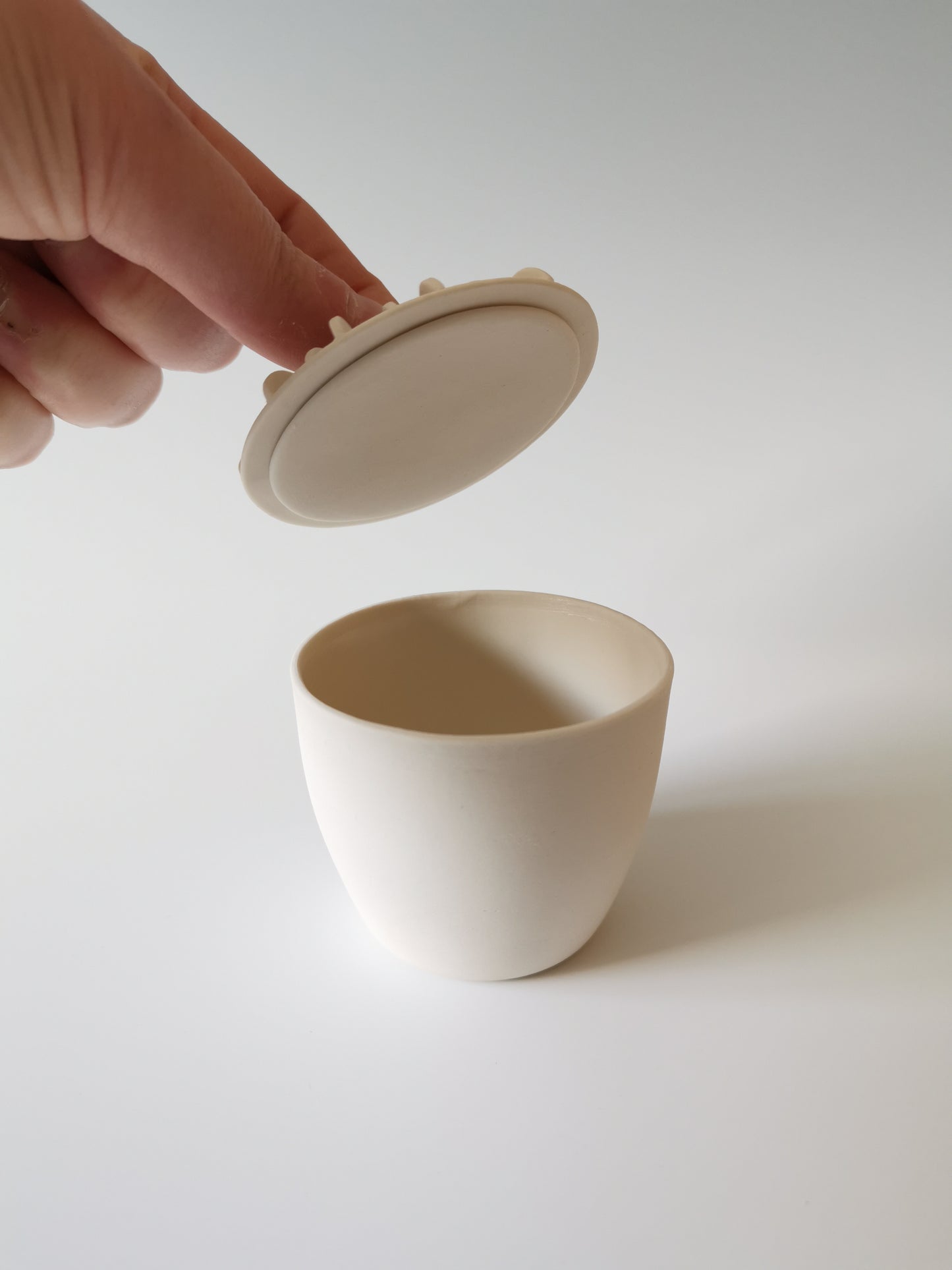 Large Blue Lidded Vessel