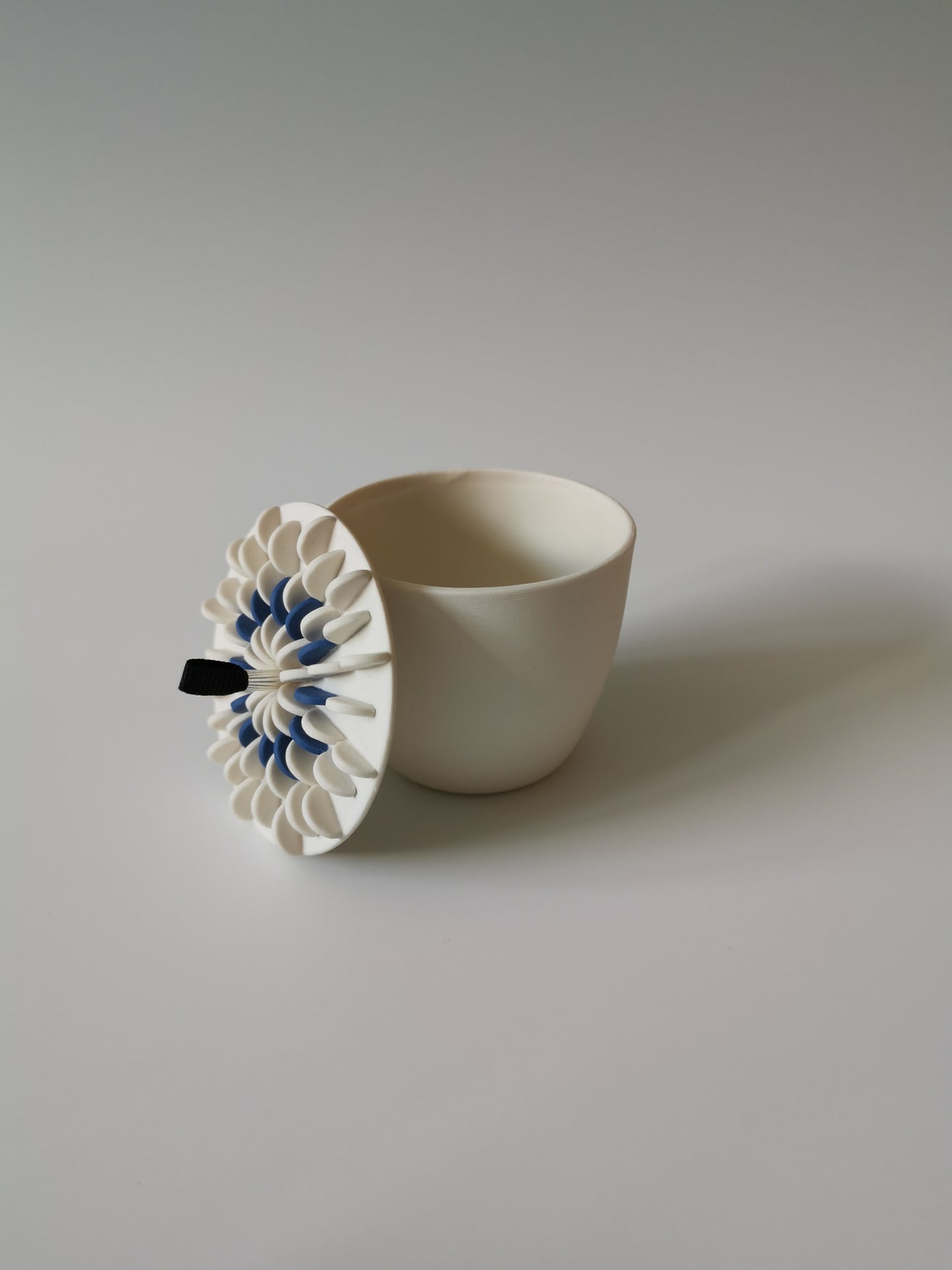 Large Blue Lidded Vessel