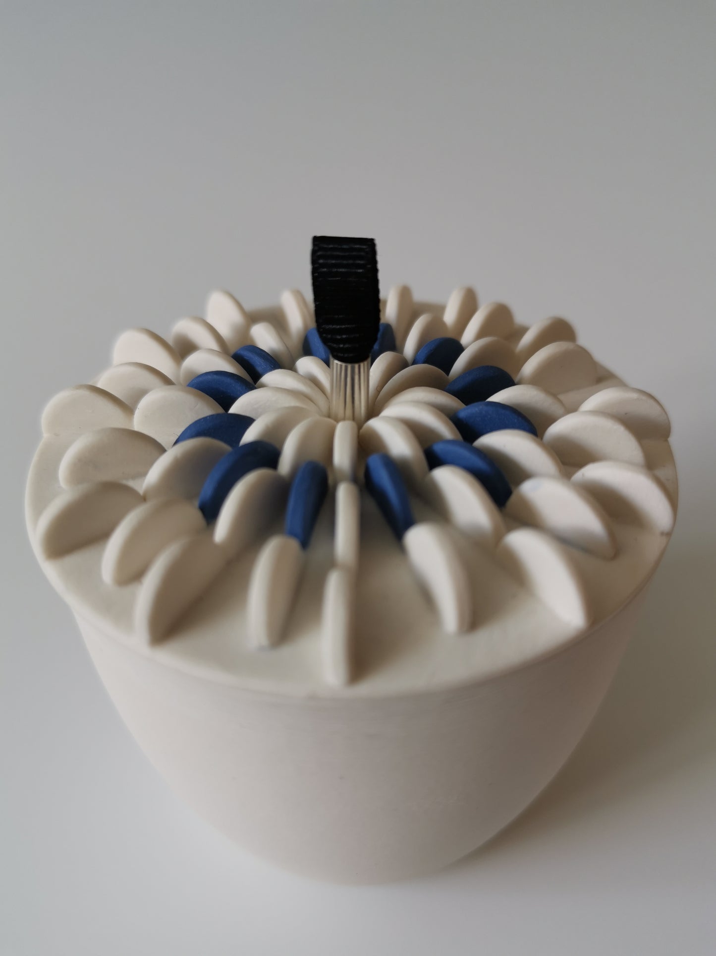 Large Blue Lidded Vessel