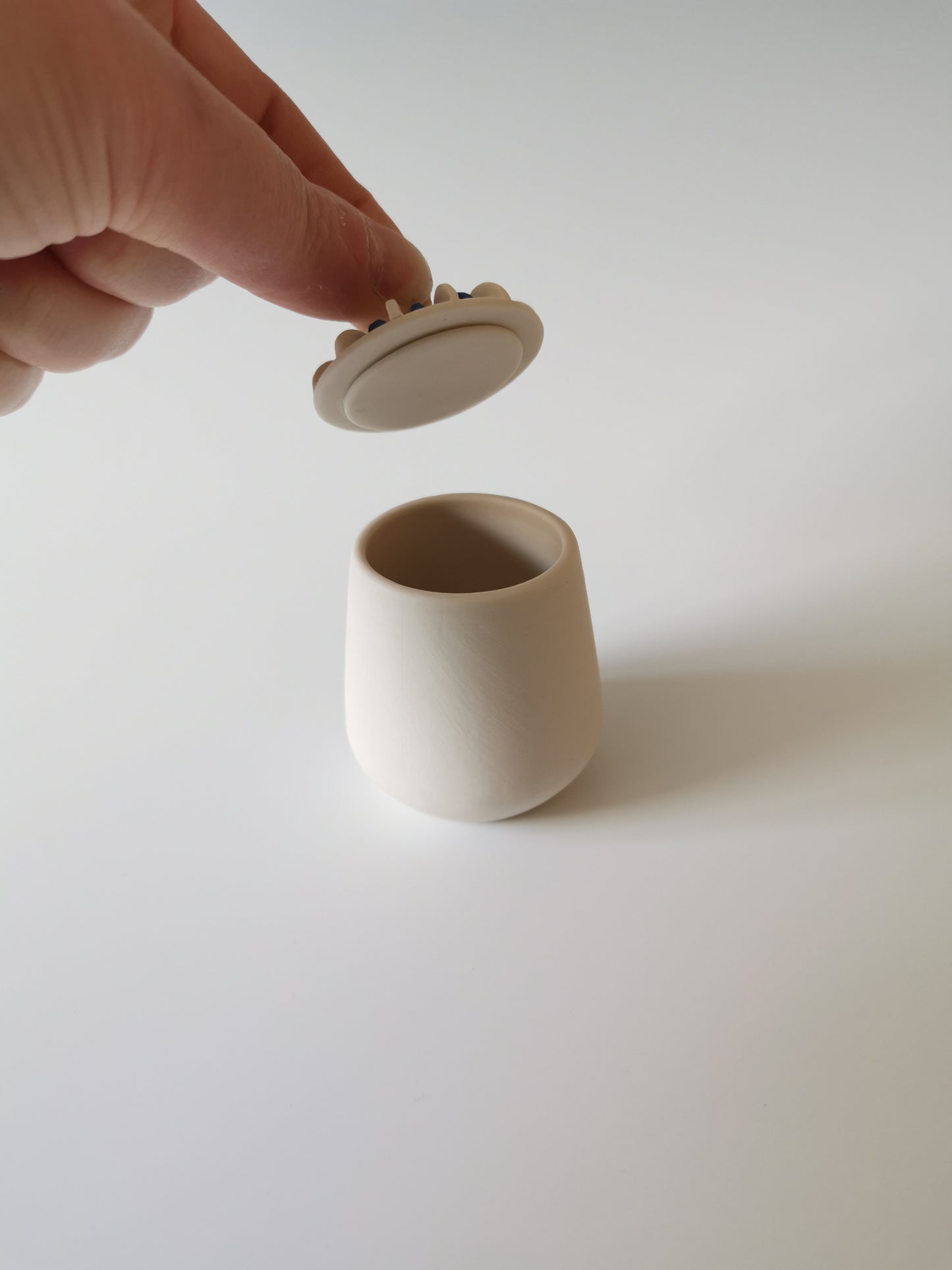 Small Blue Lidded Vessel