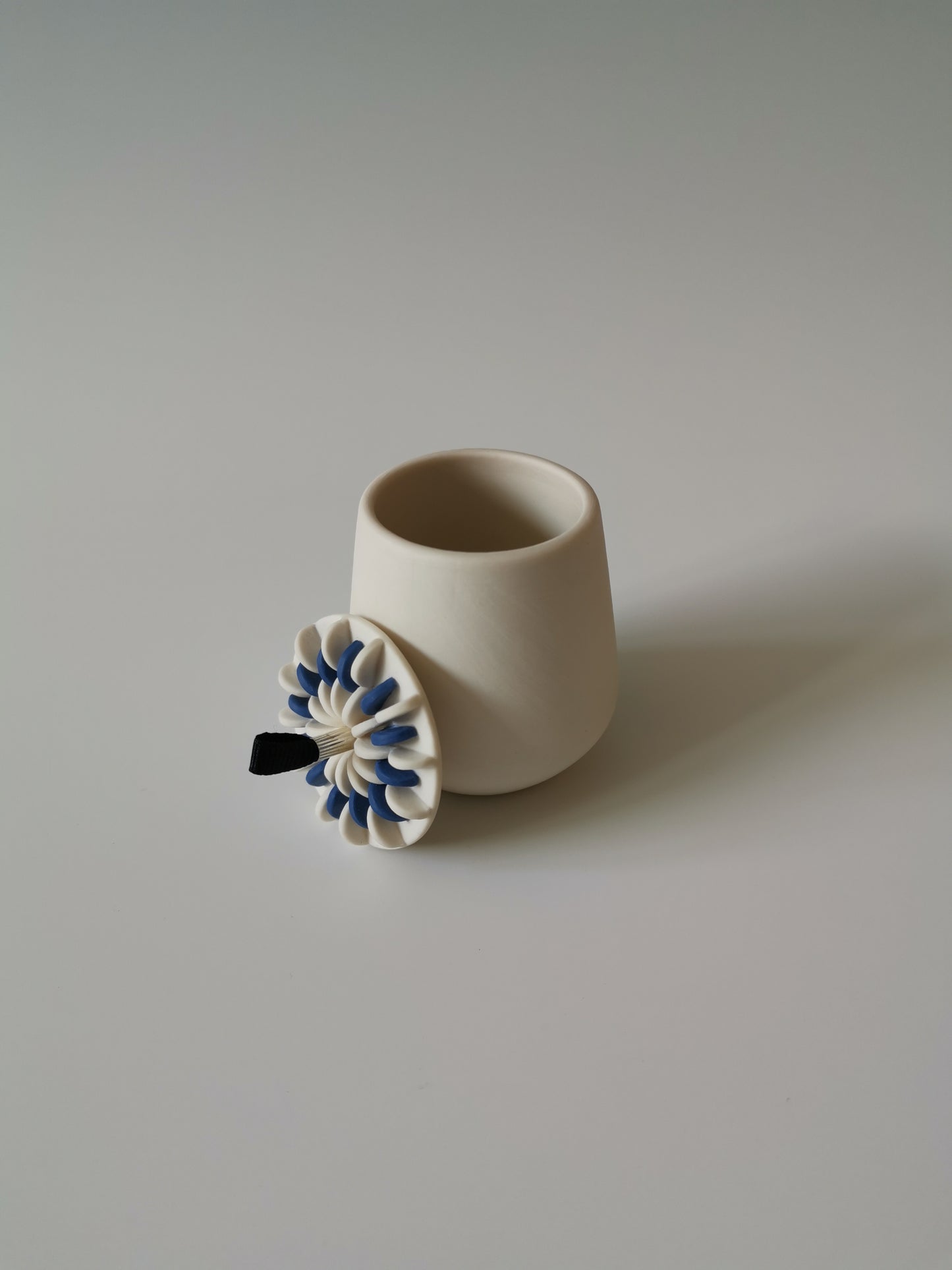 Small Blue Lidded Vessel