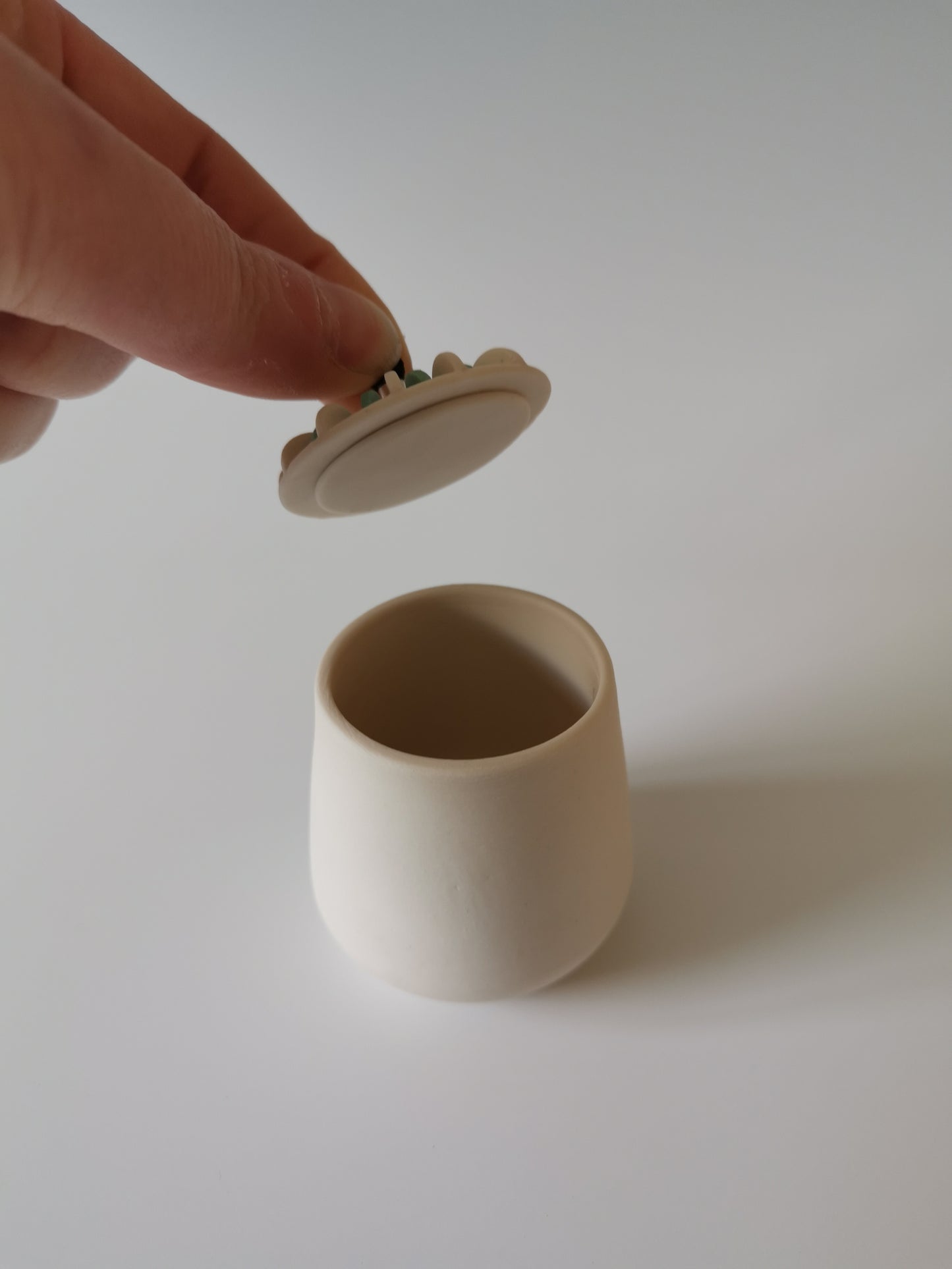 Small Green Lidded Vessel