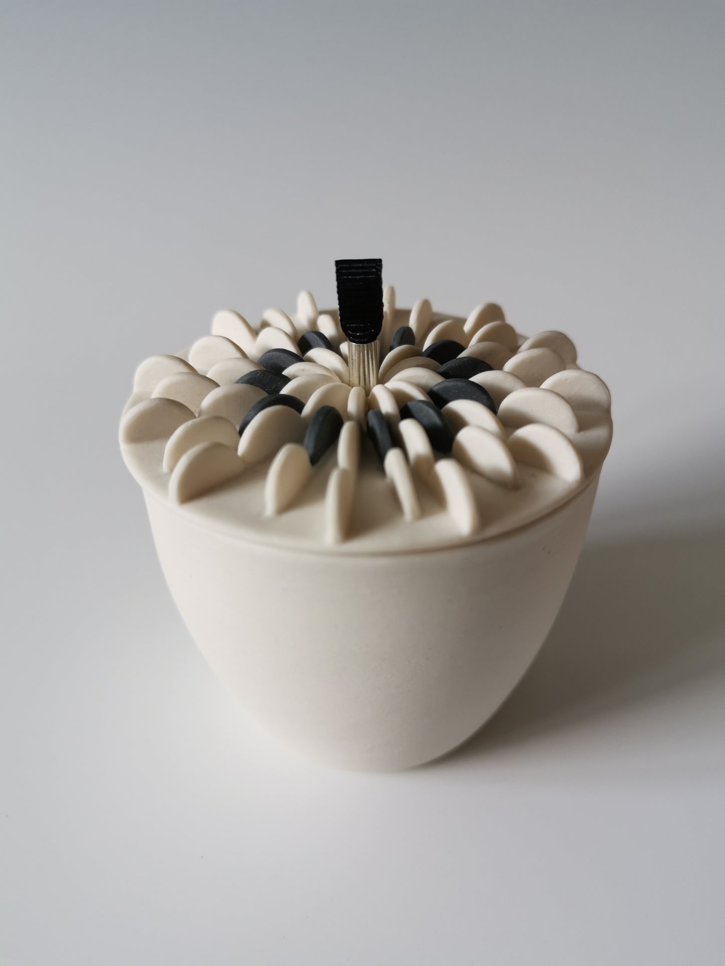 Large Black Lidded Vessel