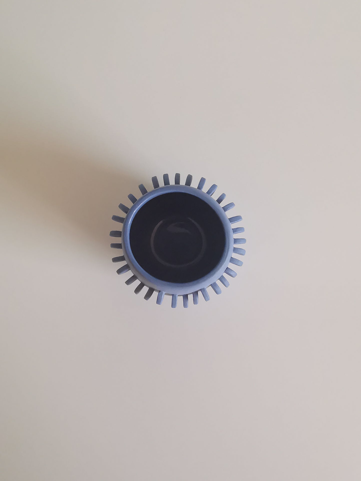 Small Mid-Blue Wiggle Vessel