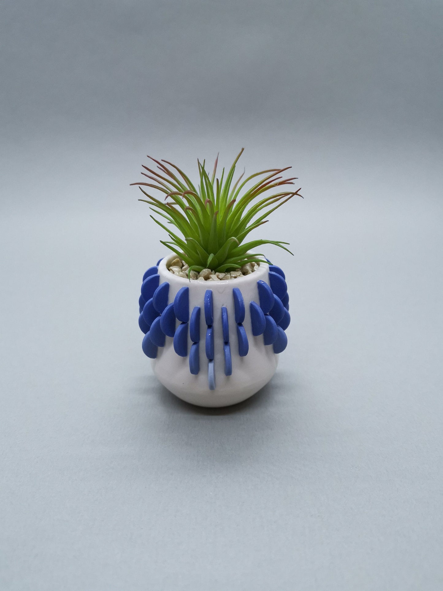 Artificial Succulent in a Blue Gradient Disk Pot