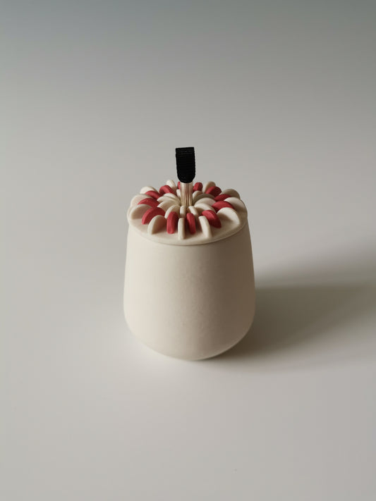 Small Red Lidded Vessel