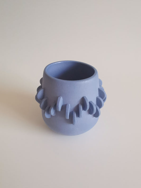 Small Mid-Blue Wiggle Vessel